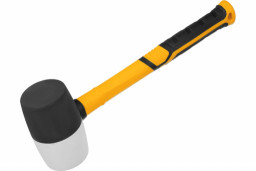 Киянка резиновая 680 г черно-белая фибергласовая рукоятка c TPR покрытием Denzel