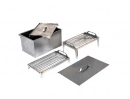 Коптильня двухъярусная Следопыт 498х304х260 мм с поддоном для сбора жира сталь 1 мм