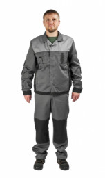 Костюм летний мужской Город КОС 212 куртка+п/к серый/черный/св.серый ПРОФ