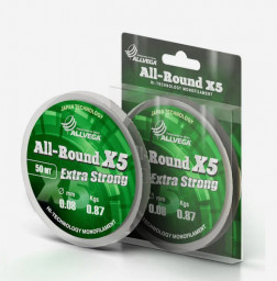 Леска монофильная ALLVEGA All-Round X5 50м 0,08мм (0,87кг) прозрачная